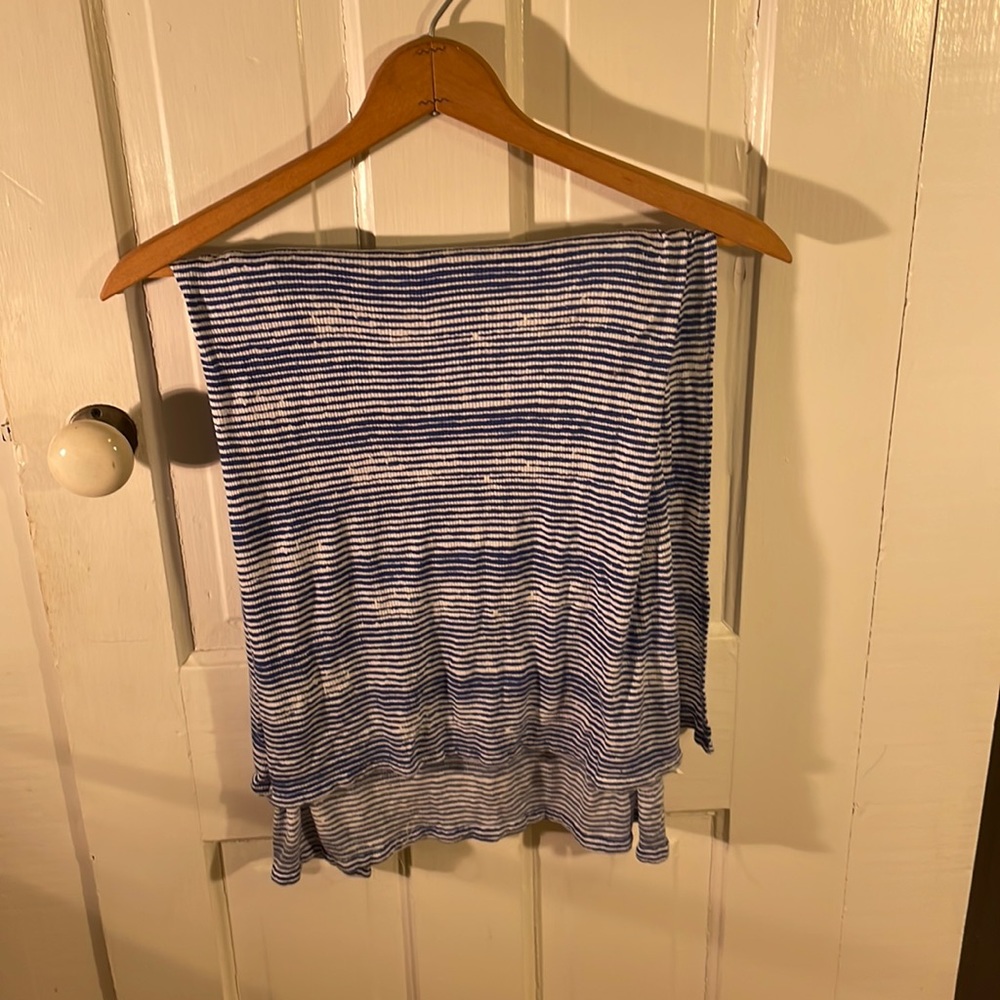 Old Navy Blue and White Striped Scarf